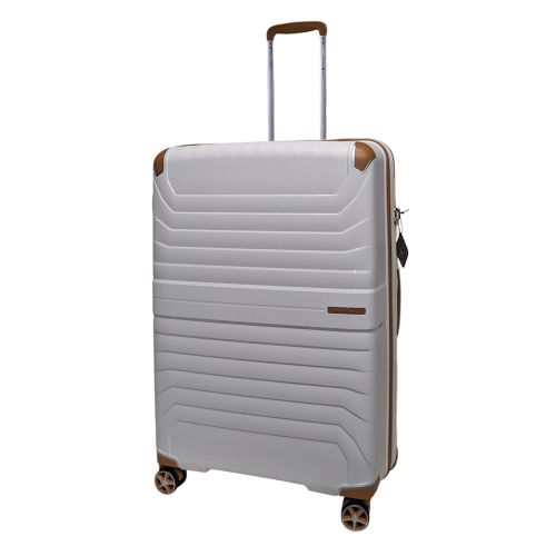 Чемодан Snowball 59103 большой 110+18 л TSA Полипропилен Кремовый