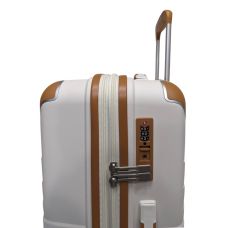 Чемодан Snowball 59103 большой 110+18 л TSA Полипропилен Кремовый