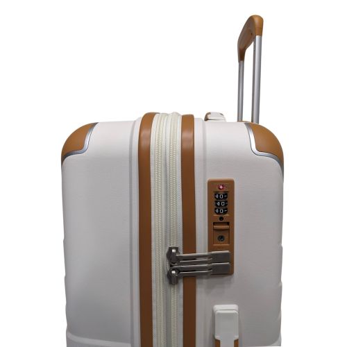 Чемодан Snowball 59103 большой 110+18 л TSA Полипропилен Кремовый