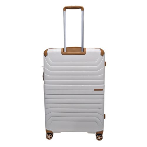 Чемодан Snowball 59103 большой 110+18 л TSA Полипропилен Кремовый