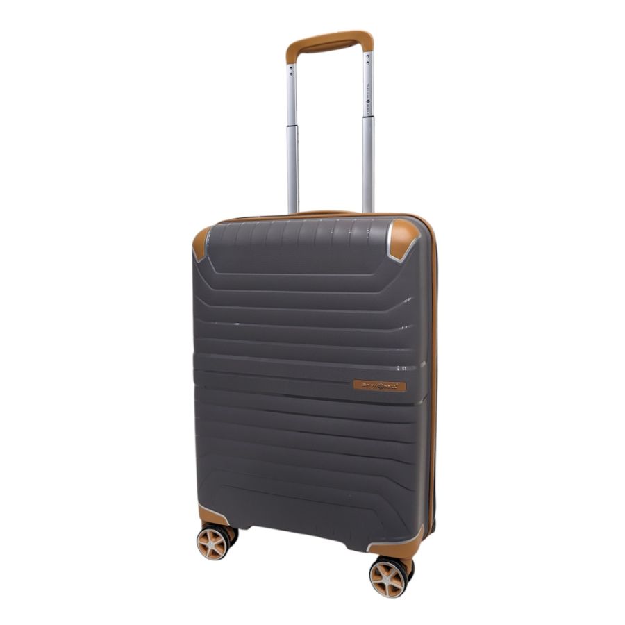 Чемодан маленький Snowball 59103 из полипропилена 38 л 55×37×21 см Серый