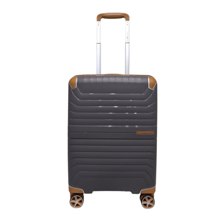 Чемодан маленький Snowball 59103 из полипропилена 38 л 55×37×21 см Серый