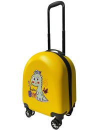 Детский чемодан D01 Yellow Dino mini XS поликарбонат-ABS 46x34x23 см Желтый