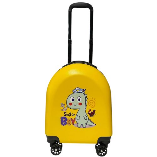 Детский чемодан D01 Yellow Dino mini XS поликарбонат-ABS 46x34x23 см Желтый