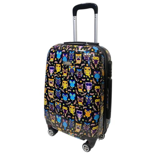 Чемодан Worldline Airtex 809 Black Hibou поликарбонат 55×39×20 см S Разноцветный
