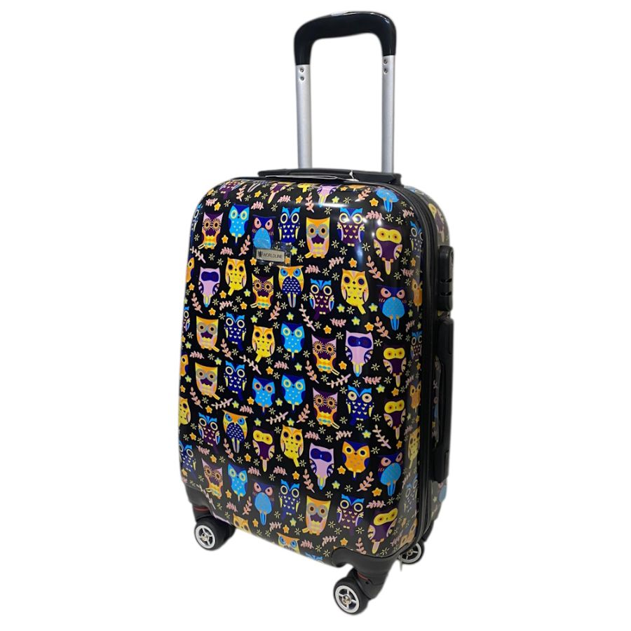 Чемодан Worldline Airtex 809 Black Hibou поликарбонат 55×39×20 см S Разноцветный