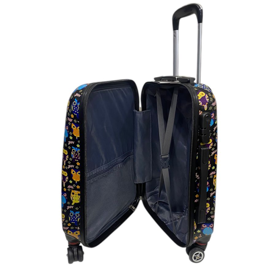 Чемодан Worldline Airtex 809 Black Hibou поликарбонат 55×39×20 см S Разноцветный