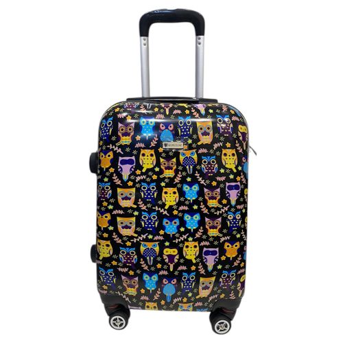 Чемодан Worldline Airtex 809 Black Hibou поликарбонат 55×39×20 см S Разноцветный