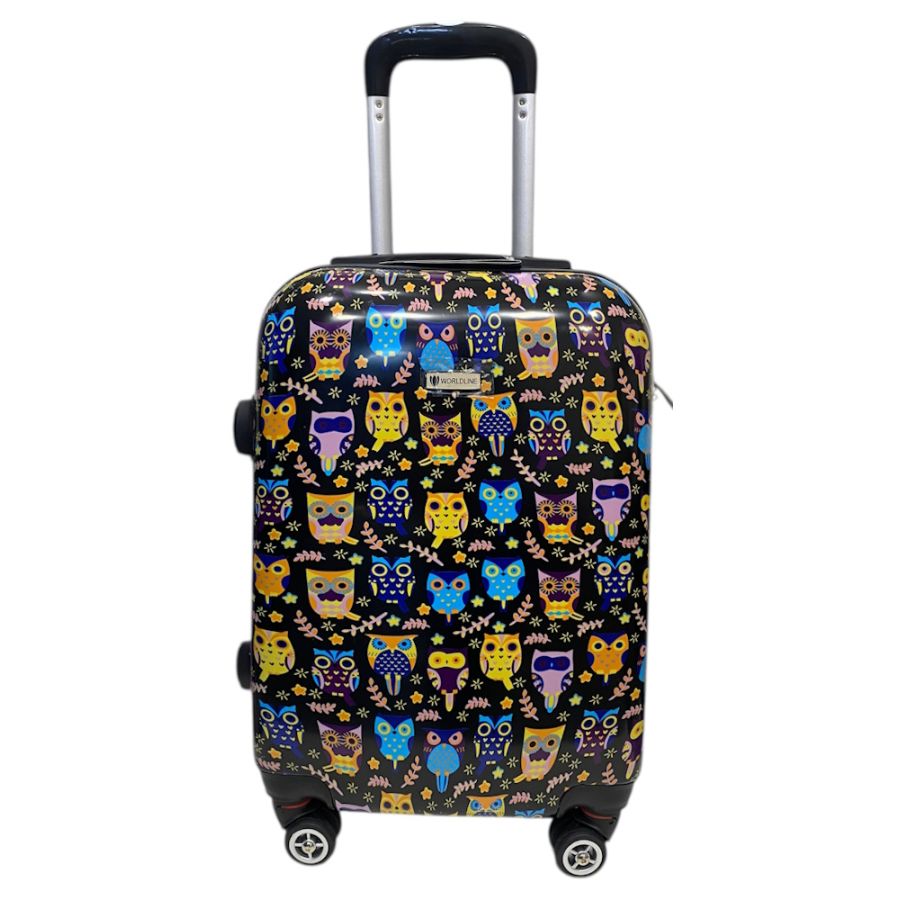 Чемодан Worldline Airtex 809 Black Hibou поликарбонат 55×39×20 см S Разноцветный