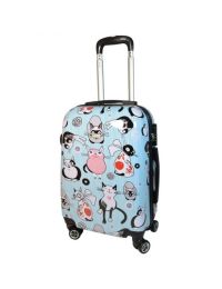 Чемодан Worldline Airtex 809 Cat поликарбонат 55×39×20 см 35 л S Голубой
