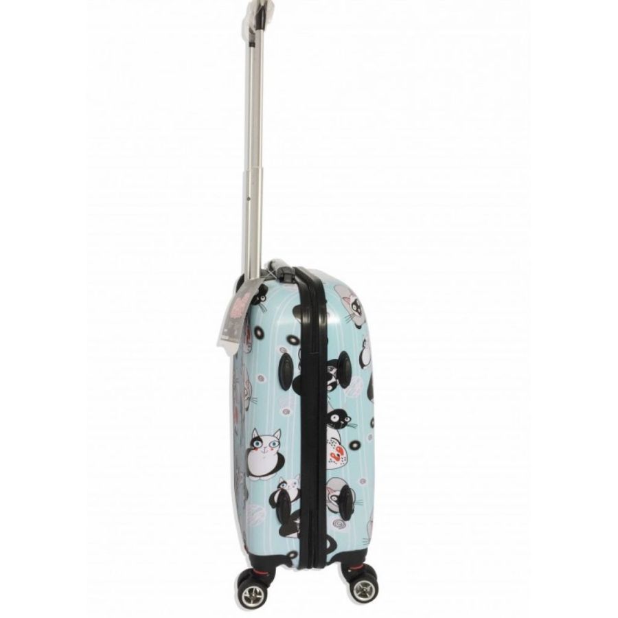 Чемодан Worldline Airtex 809 Cat поликарбонат 55×39×20 см 35 л S Голубой