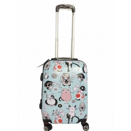 Чемодан Worldline Airtex 809 Cat поликарбонат 55×39×20 см 35 л S Голубой