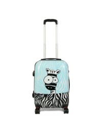 Чемодан маленький Worldline Airtex 809 Zebra поликарбонат 55×39×20 см 35 л Голубой