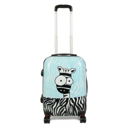 Чемодан маленький Worldline Airtex 809 Zebra поликарбонат 55×39×20 см 35 л Голубой