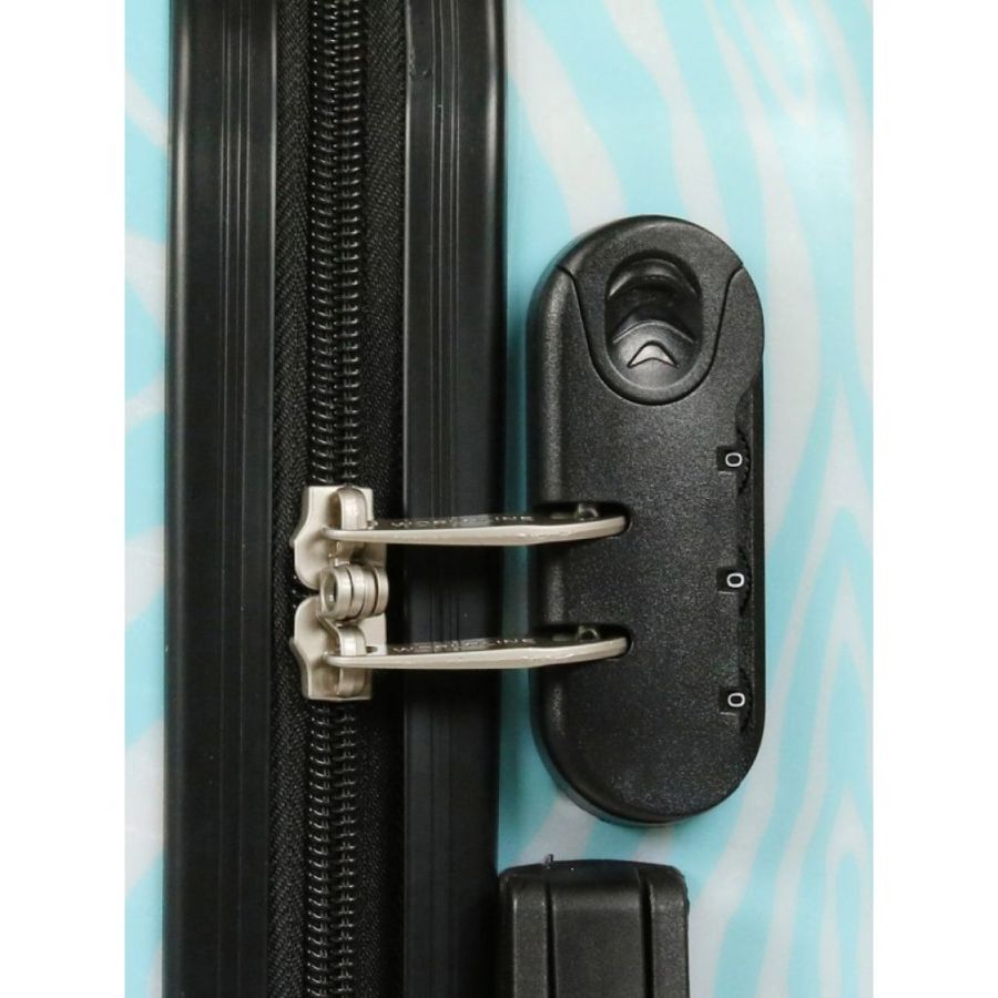 Чемодан маленький Worldline Airtex 809 Zebra поликарбонат 55×39×20 см 35 л Голубой