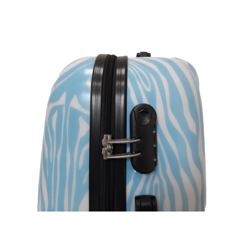 Чемодан маленький Worldline Airtex 809 Zebra поликарбонат 55×39×20 см 35 л Голубой