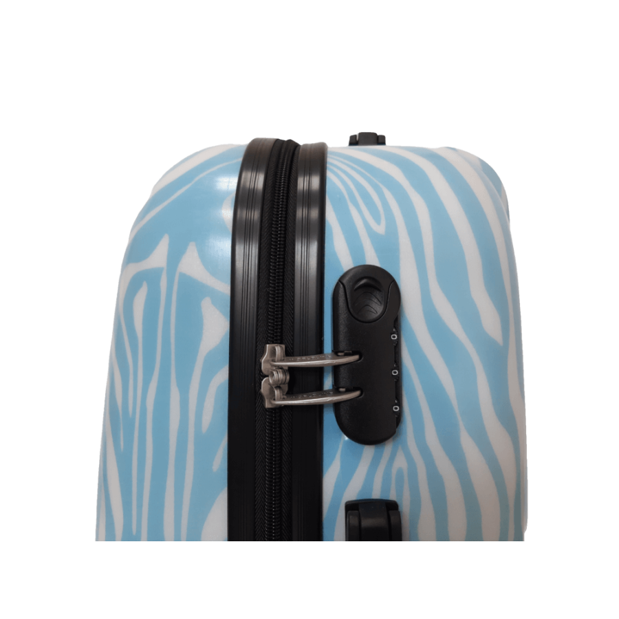 Чемодан маленький Worldline Airtex 809 Zebra поликарбонат 55×39×20 см 35 л Голубой