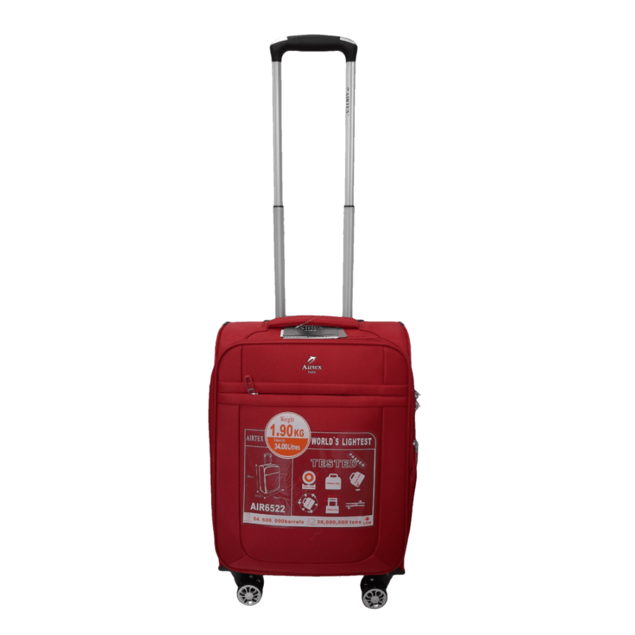 Чемодан маленький Airtex 6522 нейлон 500D 56×36×22 см 34 л Красная