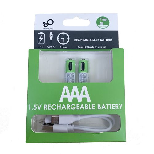 Аккумуляторы SMARTOOOLS AAA 1.5V Type-C (2 шт)