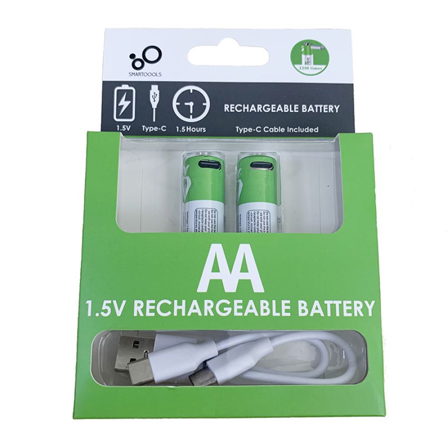 Аккумуляторы SMARTOOOLS AA 1.5V Type-C (2 шт)