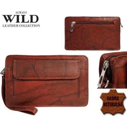 Мужская кожаная барсетка Always Wild 1264BS Красная