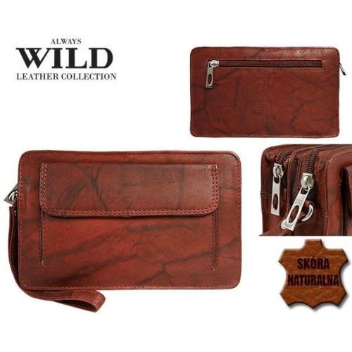 Мужская кожаная барсетка-клатч Always Wild 1265BS Красная