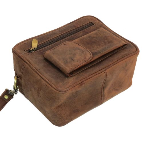 Сумка-борсетка кожаная ALWAYS WILD SR01CH Коричневый