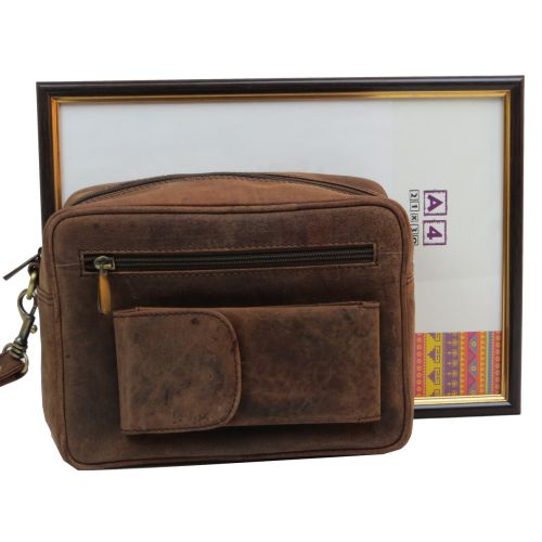 Сумка-борсетка кожаная ALWAYS WILD SR01CH Коричневый