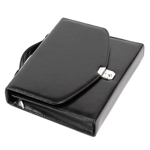 Деловая папка-портфель из эко кожи JPB AK-08 Черная