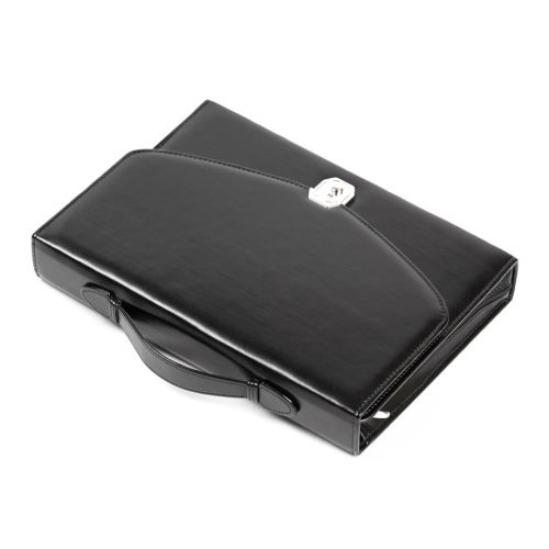 Деловая папка-портфель из эко кожи JPB AK-08 Черная