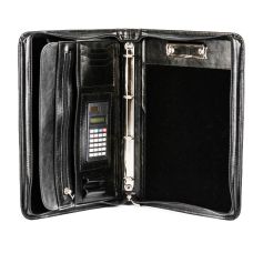 Деловая папка с калькулятором из эко кожи AMO SSBW04 Черная