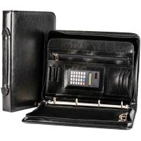 Деловая папка с калькулятором из эко кожи AMO SSBW04 Черная
