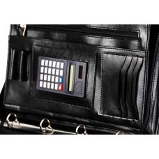 Деловая папка с калькулятором из эко кожи AMO SSBW04 Черная