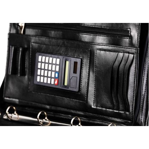 Деловая папка с калькулятором из эко кожи AMO SSBW04 Черная