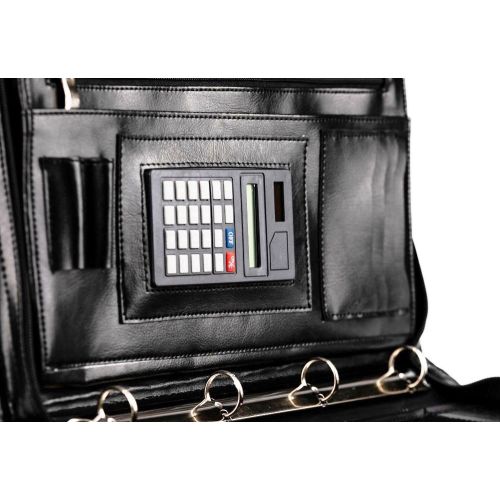 Деловая папка с калькулятором из эко кожи AMO SSBW04 Черная