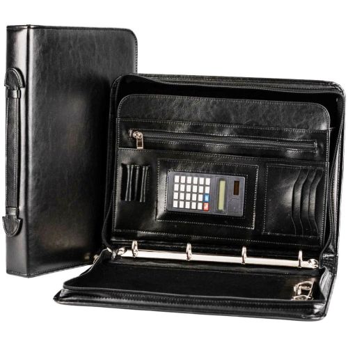 Деловая папка с калькулятором из эко кожи AMO SSBW04 Черная