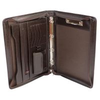 Папка деловая с ручкой из эко кожи JPB коричневая