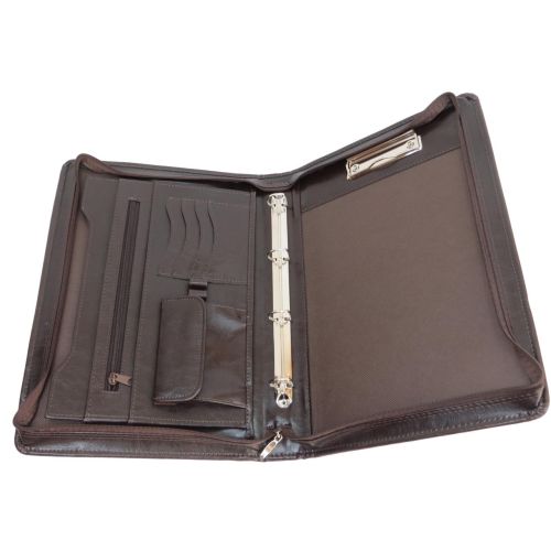 Папка деловая с ручкой из эко кожи JPB коричневая