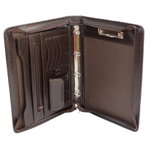 Папка деловая с ручкой из эко кожи JPB коричневая