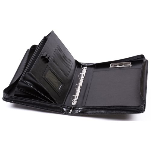 Папка деловая с ручкой из кожзаменителя JPB Польша AK-07N чёрная