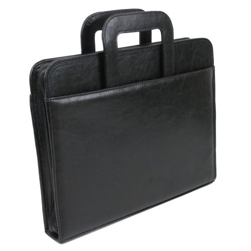 Папка-портфель Exclusive 718800 с двумя ручками искусственная кожа A4 35,5х28х4,5 см Черный