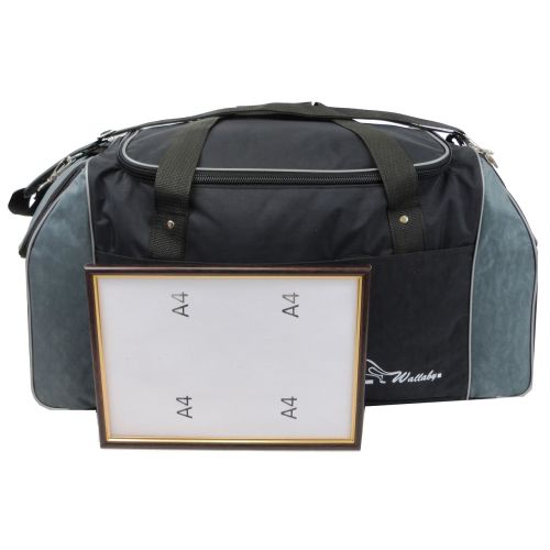 Спортивная сумка Wallaby 447-7 59 л Черная с серым 