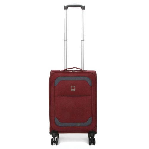 Чемодан Малый (S) тканевый Ручная кладь Airtex Worldline Tirana 608 на 4 колесах 55x35x20см 30л Бордовый