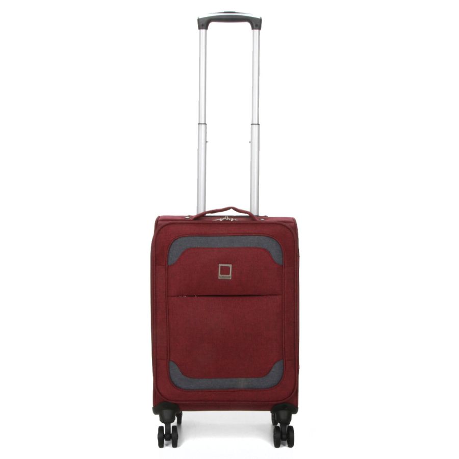 Чемодан Малый (S) тканевый Ручная кладь Airtex Worldline Tirana 608 на 4 колесах 55x35x20см 30л Бордовый