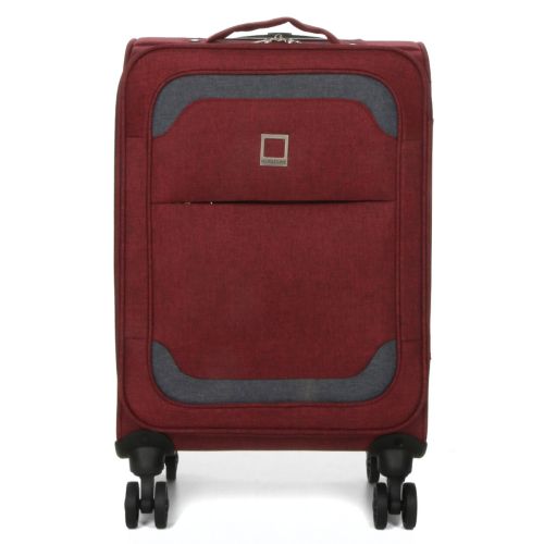 Чемодан Малый (S) тканевый Ручная кладь Airtex Worldline Tirana 608 на 4 колесах 55x35x20см 30л Бордовый