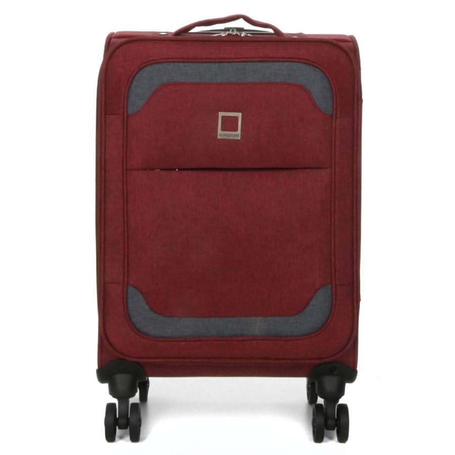 Чемодан Малый (S) тканевый Ручная кладь Airtex Worldline Tirana 608 на 4 колесах 55x35x20см 30л Бордовый