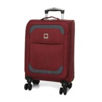 Чемодан Малый (S) тканевый Ручная кладь Airteх Worldline Tirana 608 на 4 колесах 55х35х20см 30л Бордовый