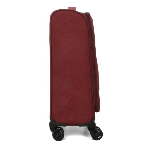 Чемодан Малый (S) тканевый Ручная кладь Airtex Worldline Tirana 608 на 4 колесах 55x35x20см 30л Бордовый