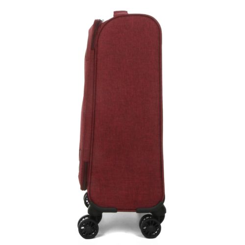 Чемодан Малый (S) тканевый Ручная кладь Airtex Worldline Tirana 608 на 4 колесах 55x35x20см 30л Бордовый