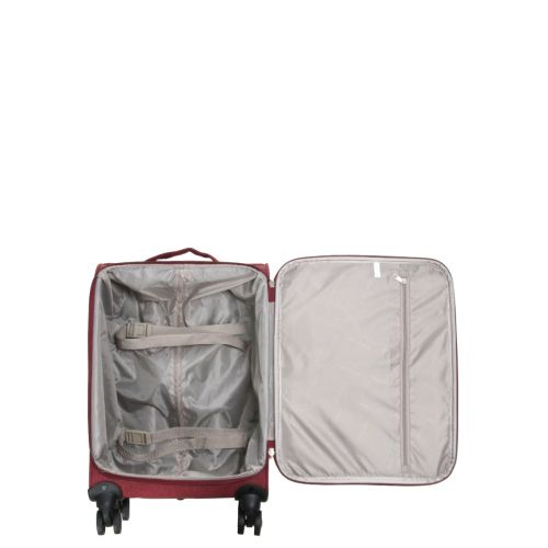 Чемодан Малый (S) тканевый Ручная кладь Airtex Worldline Tirana 608 на 4 колесах 55x35x20см 30л Бордовый